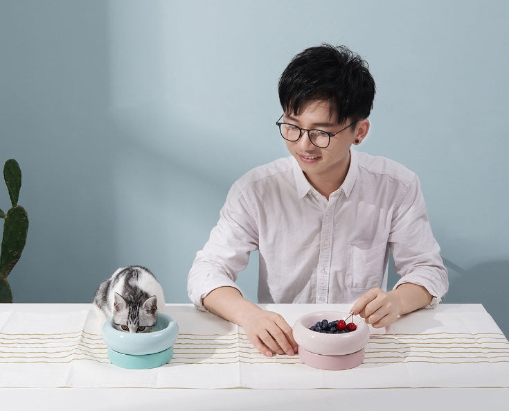 Mochi Ceramic Short-leg Cat Bowl