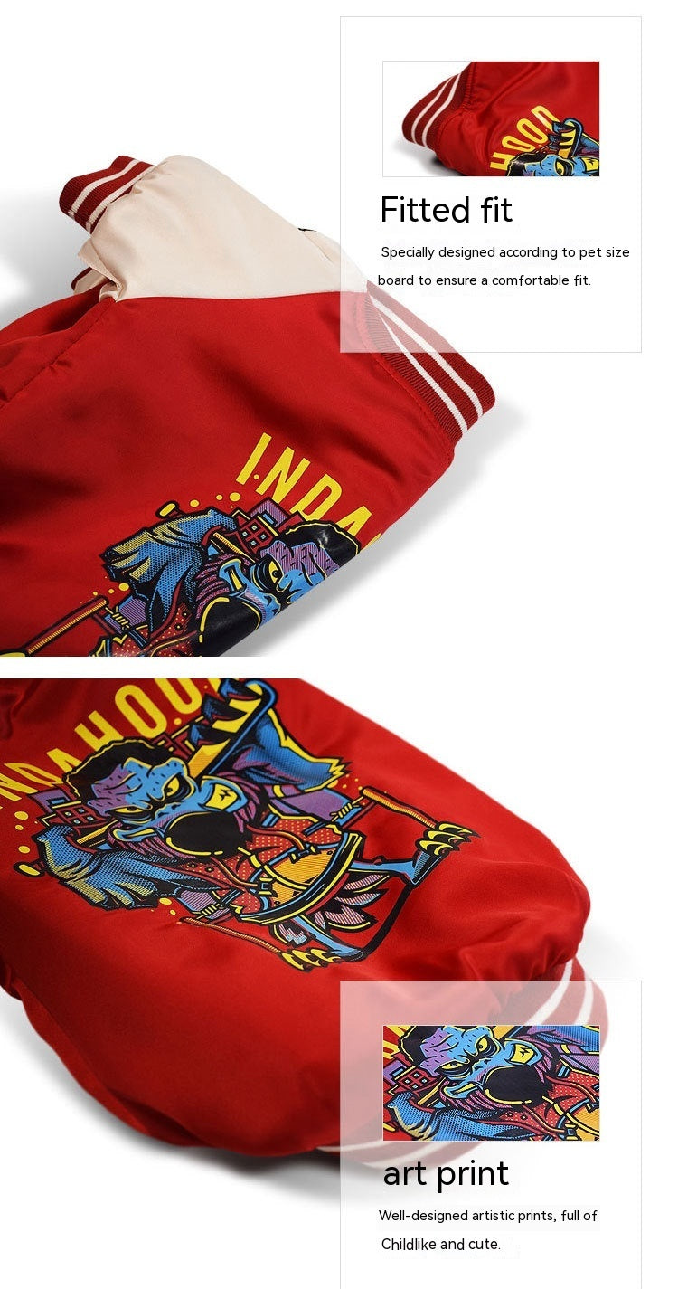 Cotton padded glossy dog jacket