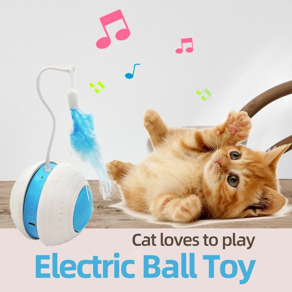 Electric Feather Teaser Cat Ball