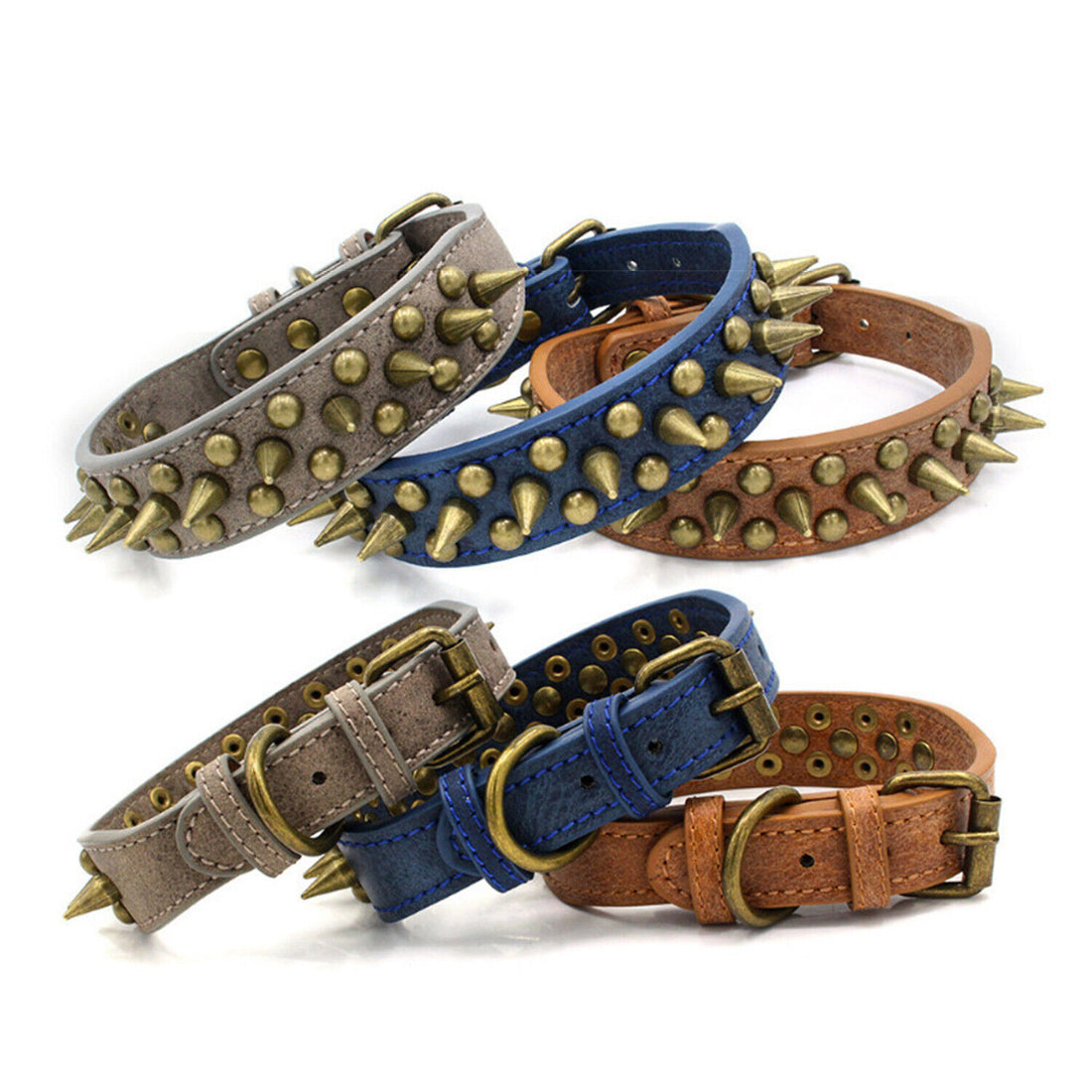 Retro leather dog collar