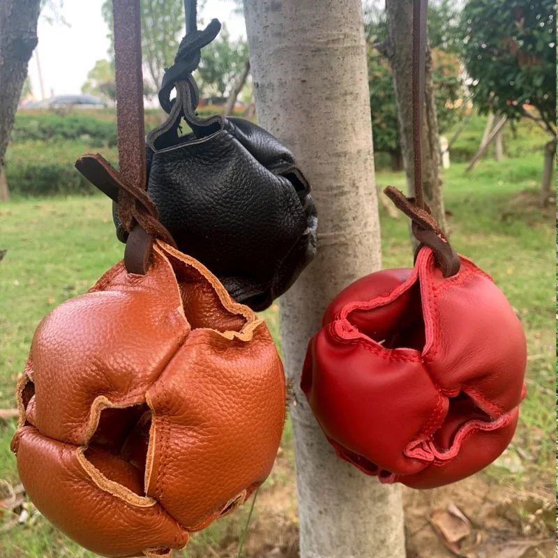 Leather Dog Training Ball with Handle