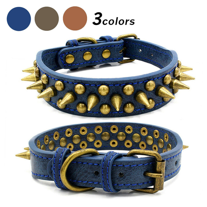 Retro leather dog collar