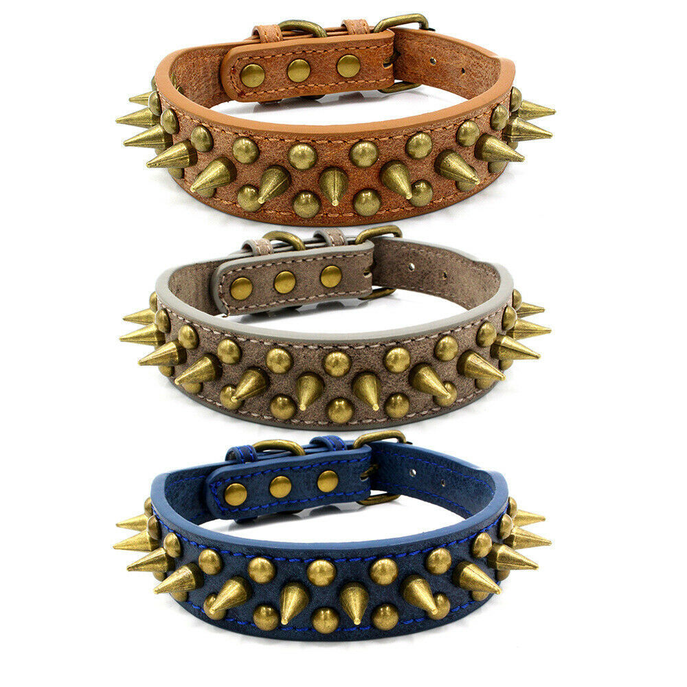 Retro leather dog collar