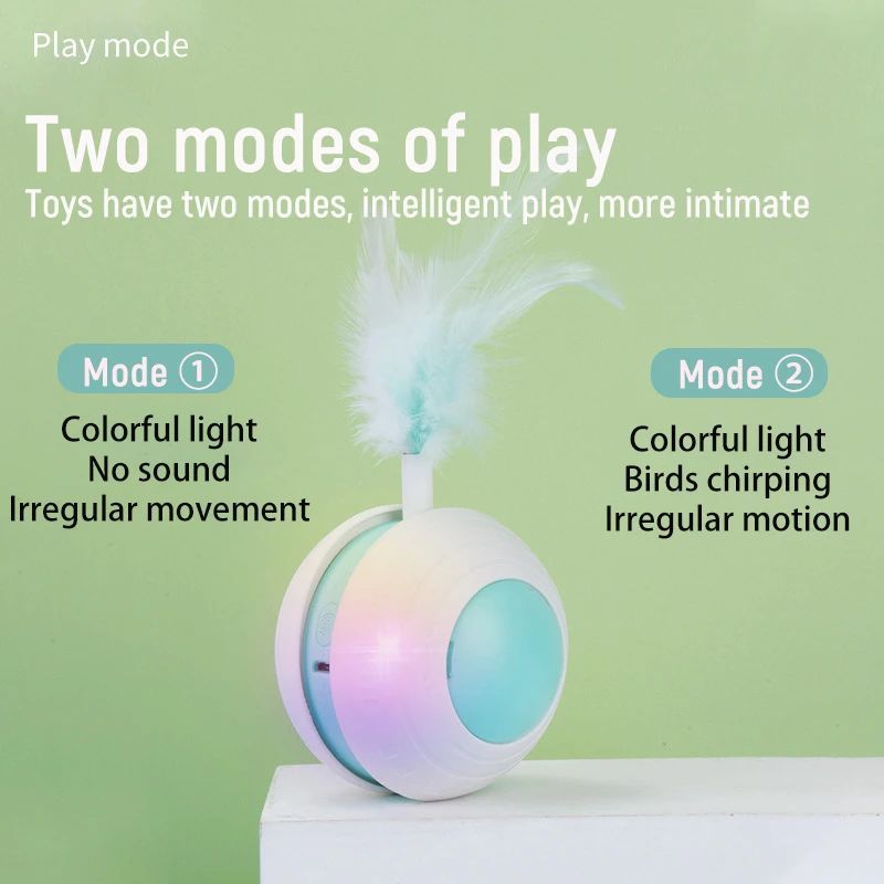 Electric Feather Teaser Cat Ball
