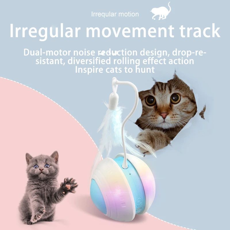 Electric Feather Teaser Cat Ball