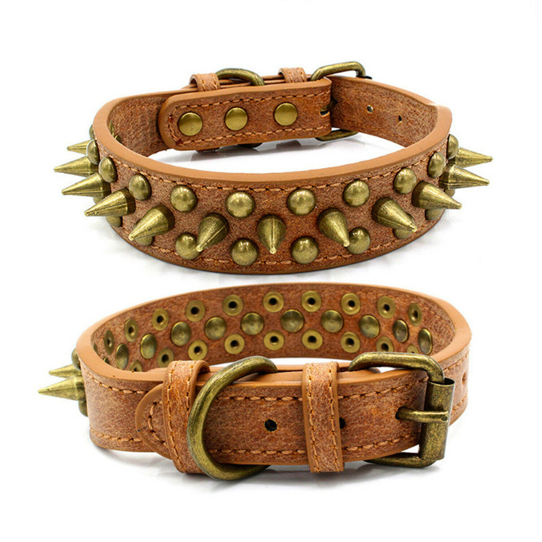 Retro leather dog collar