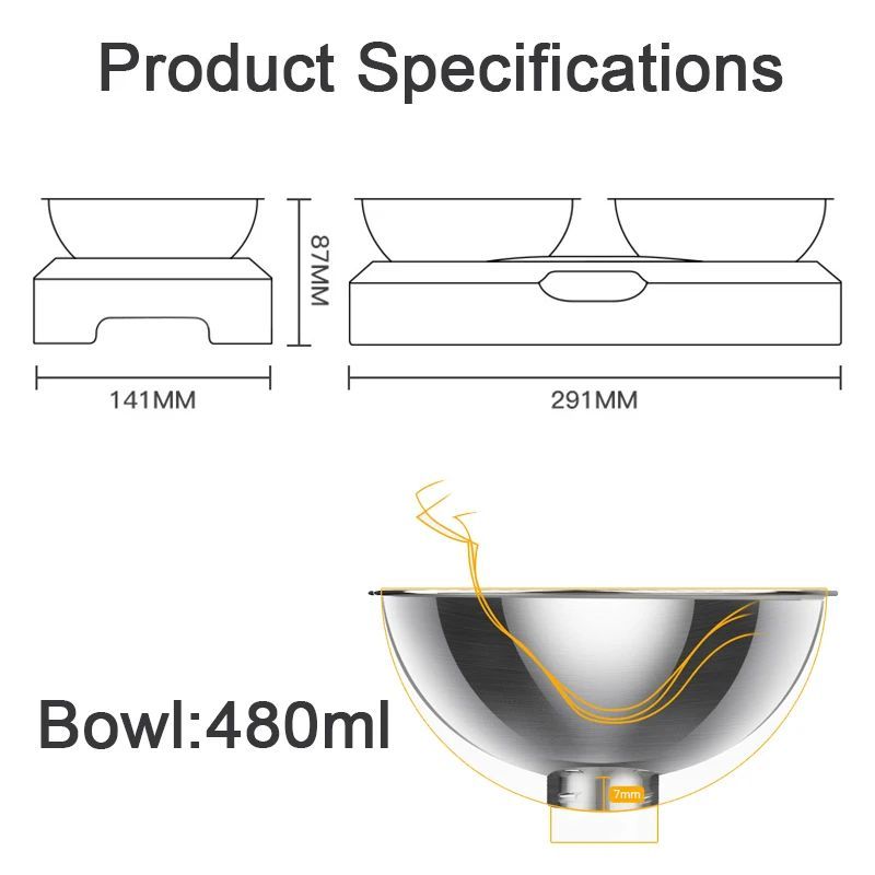Stainless Steel Pet Bowl with Stand
