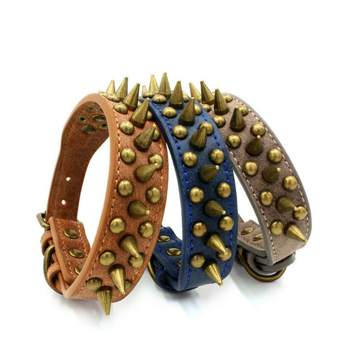 Retro leather dog collar